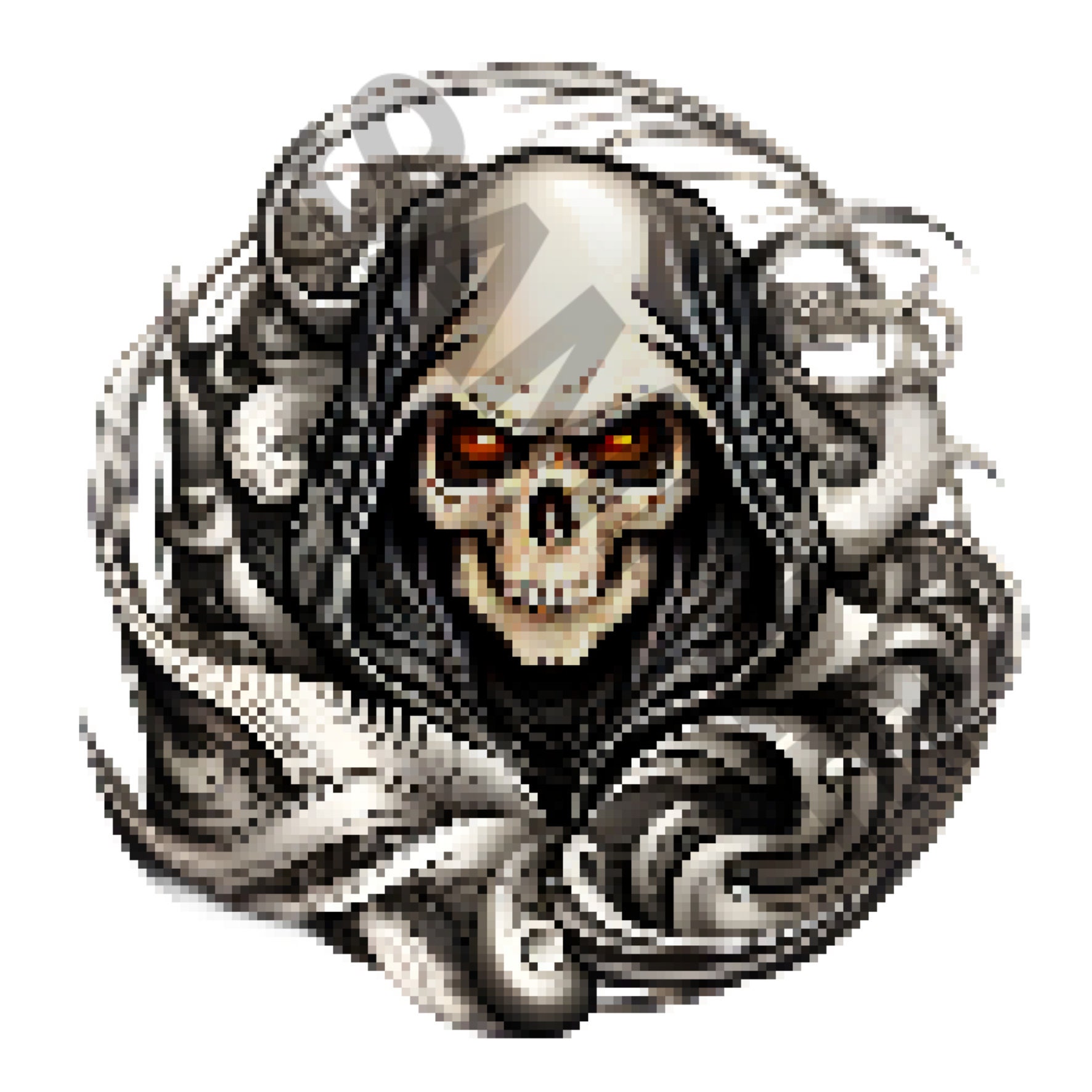 Grim Reaper Pixel Art Digital Png Picture With No Commercial - Etsy