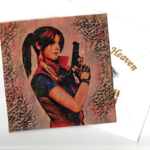 Cartão de felicitações feito à mão Claire (RE2) 15X15