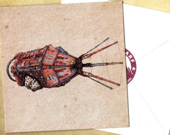 Red Dwarf  greeting card and envelope 15x15 blank inside