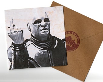 Robert Llewellyn greeting card and envelope 15x15 blank inside