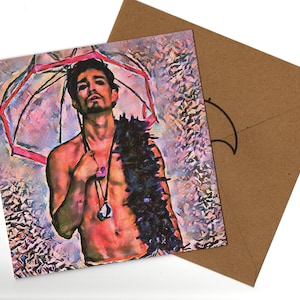Robert Sheehan 15x15 hand made blank greeting card and envelope