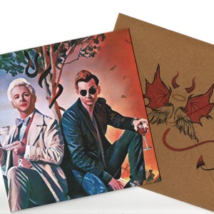 David Tennant, Michael Sheen 6 x 6 pollici biglietto d'auguri vuoto e busta