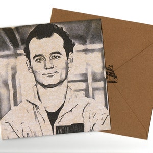 Bill Murry Grußkarte im Pencil-Style und Umschlag blanko innen 15cmx15cm