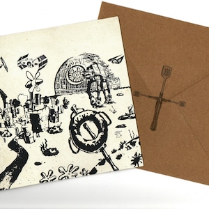 Quem mora em um Abacaxi sob o Império Cartão em branco e envelope 15x15cm