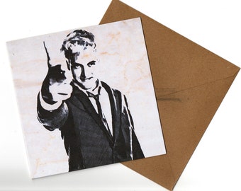 Jonny Lee Miller  pencil style greeting card  and envelope blank inside