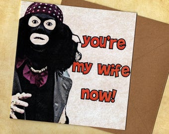 Reece Shearsmith handmade greeting card 15x15 and envelope blank inside