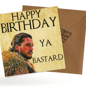 Kit Harington 15x15 handgemachte Rude Birthday Karte und Umschlag blanko innen