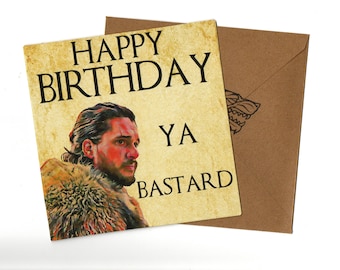 Kit Harington 15x15 hand made Rude Birthday card and envelope blank inside