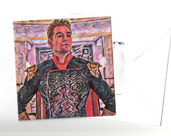 Antony Starr water colour style 15x15 blank greeting card