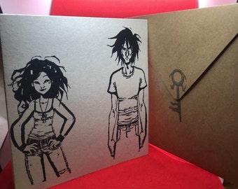 The Sandman, DREAM AND DEATH handmade greeting card and envelope 15cmx15cm blank inside