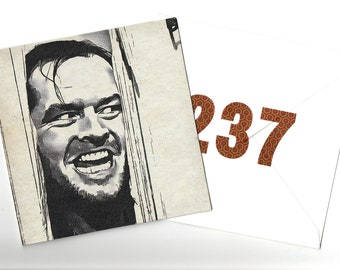 Jack Nicholson-kaart 15 x 15 handgemaakte wenskaart met blanco binnenkant