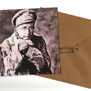 Carte de voeux Tony Robinson et enveloppe 15 x 15 vierges à l'intérieur