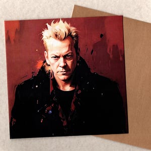Kiefer Sutherland Fan Art 15 x 15 cm blanko Grußkarte und Umschlag