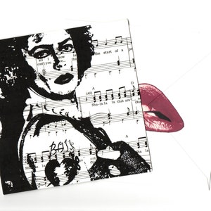 Frank-N-Furter handmade song sheet greeting card 15x15 and envelope blank inside