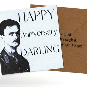 Biglietto per l'anniversario di Captain Darling e busta 15x15 vuota all'interno