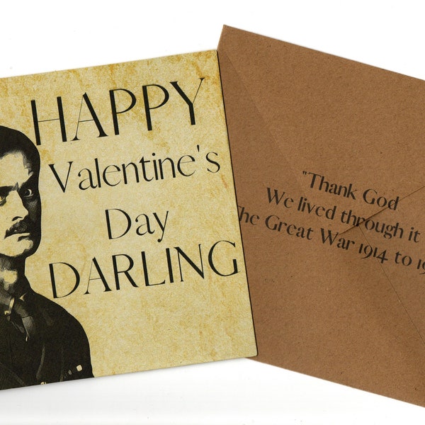 Captain Darling Valentine's day card and envelope 15x15 blank inside