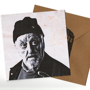 Biglietto d'auguri stile matita Bernard Cribbins con busta vuota all'interno