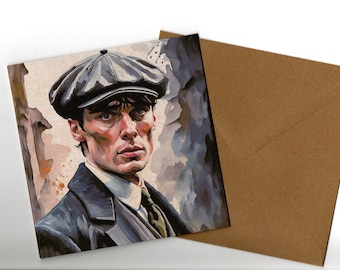 Cillian Murphy fan art 15x15 greeting card  and envelope blank inside