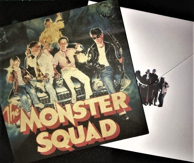 The Monster Squad VHS style handmade greeting card and envelope 15cmx15cm