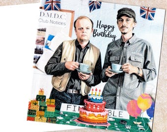 Mackenzie Crook , Toby Jones  Birthday  card 15x15cm with envelope