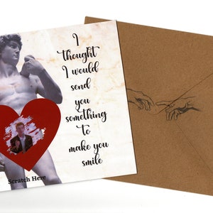 RickRoll David di Michelangelo gratta pannello 15x15 carta rude fatta a mano vuota all'interno (il colore del pannello può variare)