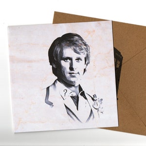 Carte de voeux Peter Davison 15 x 15 et enveloppe vierge à l'intérieur