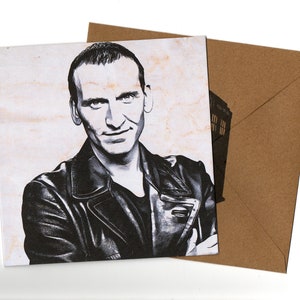 Christopher Eccleston 15 x 15 carte de voeux et enveloppe vierge à l'intérieur