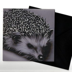 Hedgehog art portretkaart 15x15 met envelop