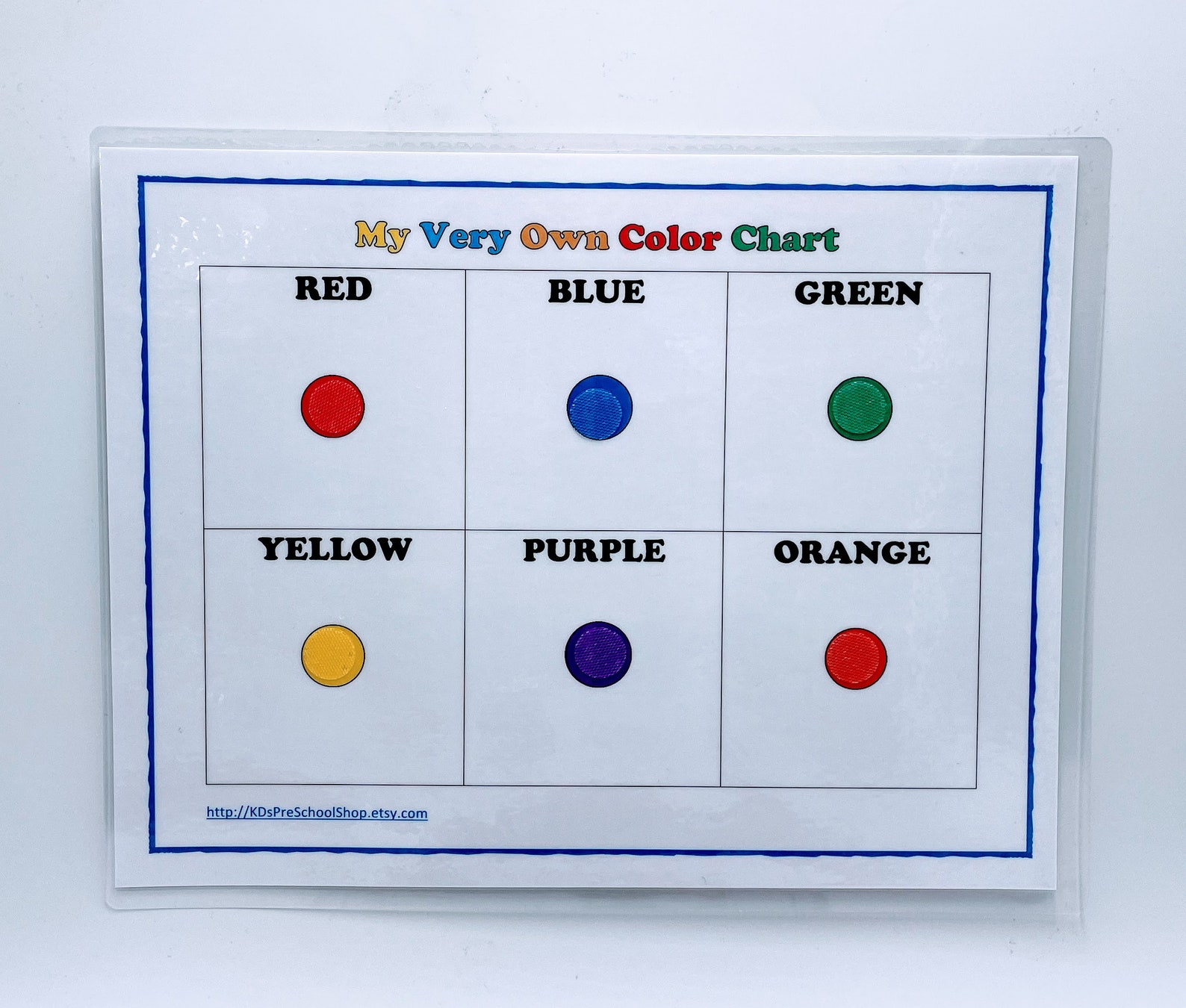 Matching Colors to Colors Preschool/Home School Chart Etsy