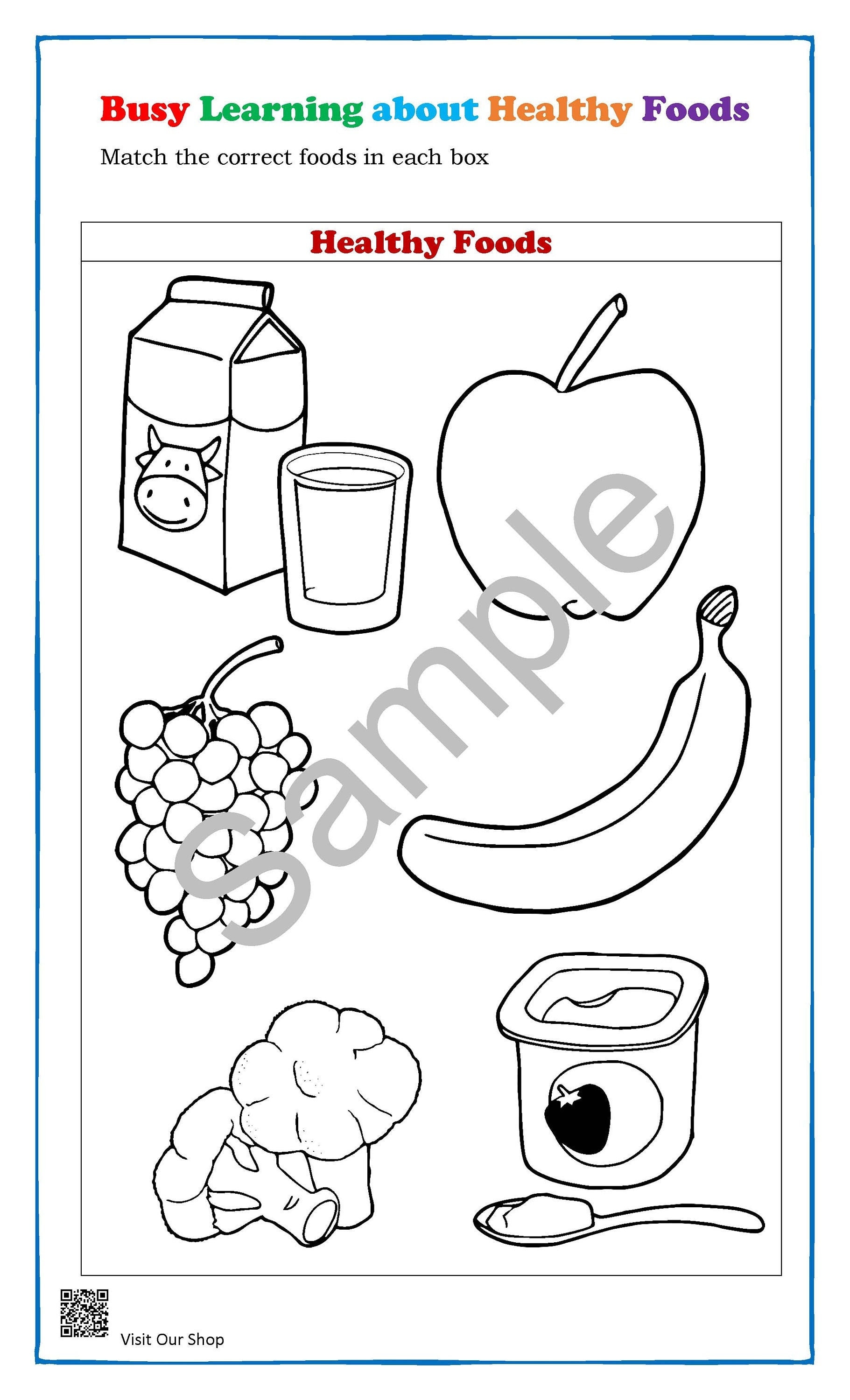 Learning About Healthy Foods Preschool / Kindergarten / Etsy