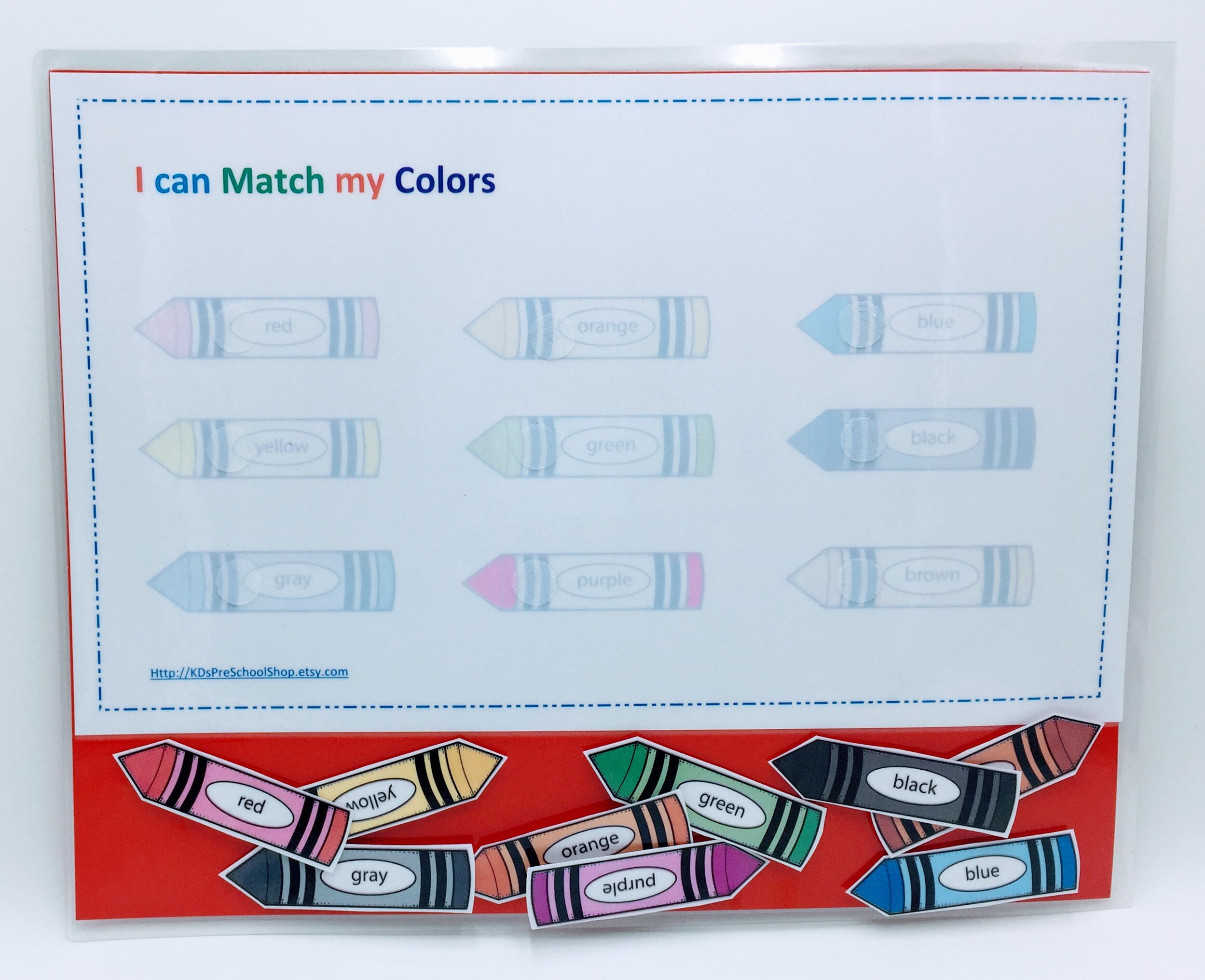 Matching Crayons Toddler Preschool Home School Chart Etsy