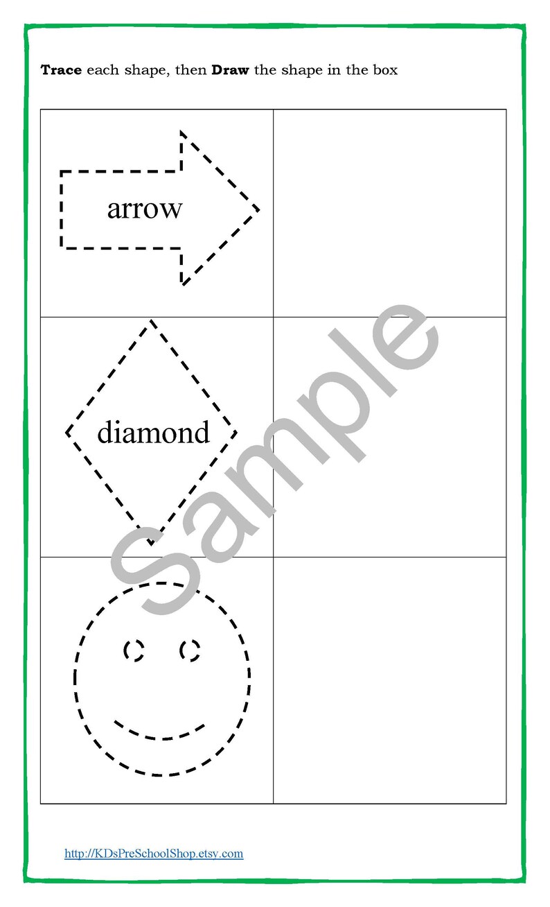 Trace & Write Letters Number and Shapes Preschool / Etsy