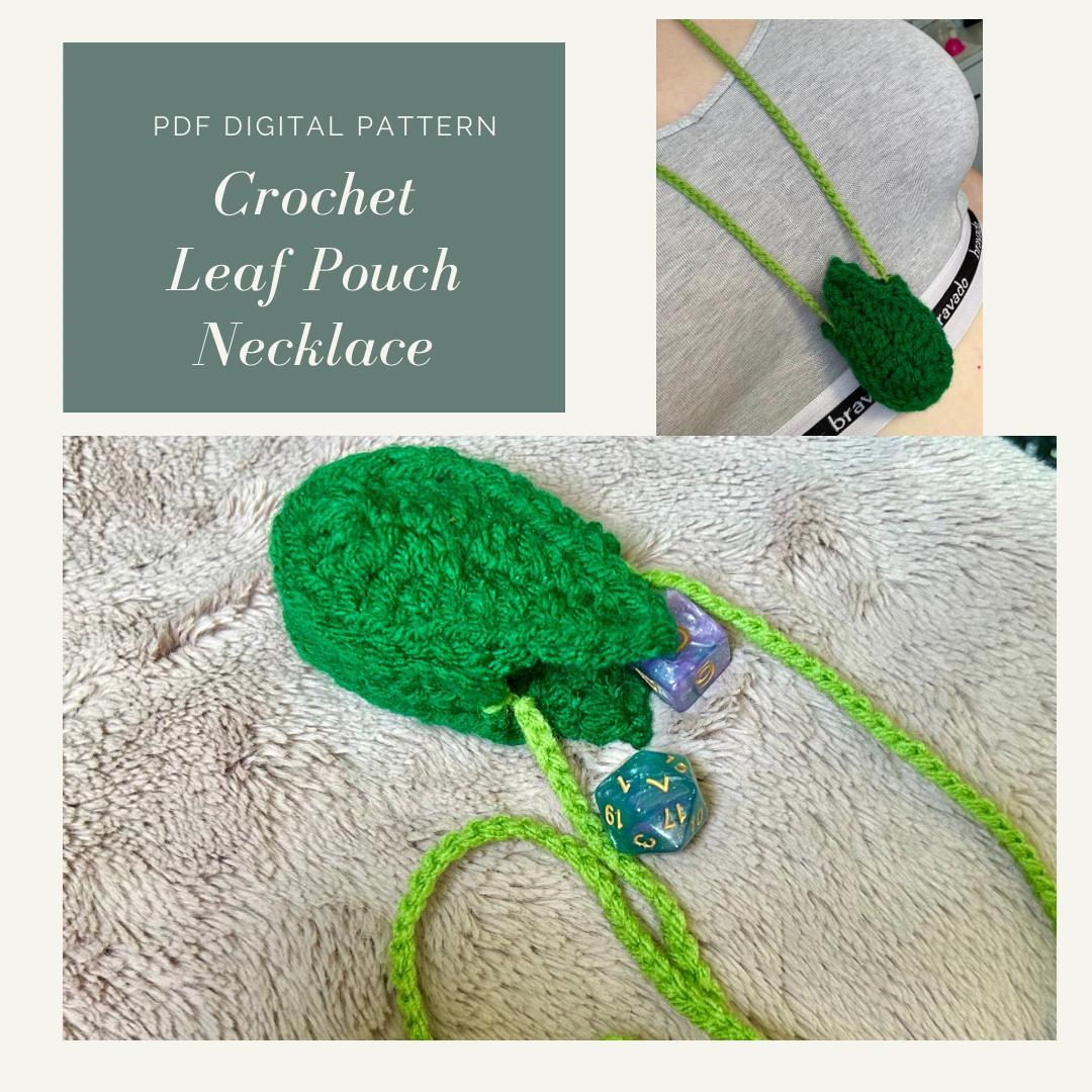 38 Crochet Leaf Patterns To Welcome Fall With Appliqués, Garlands, and Botanical Details 38 Crochet Leaf Pouch Necklace Pattern!
