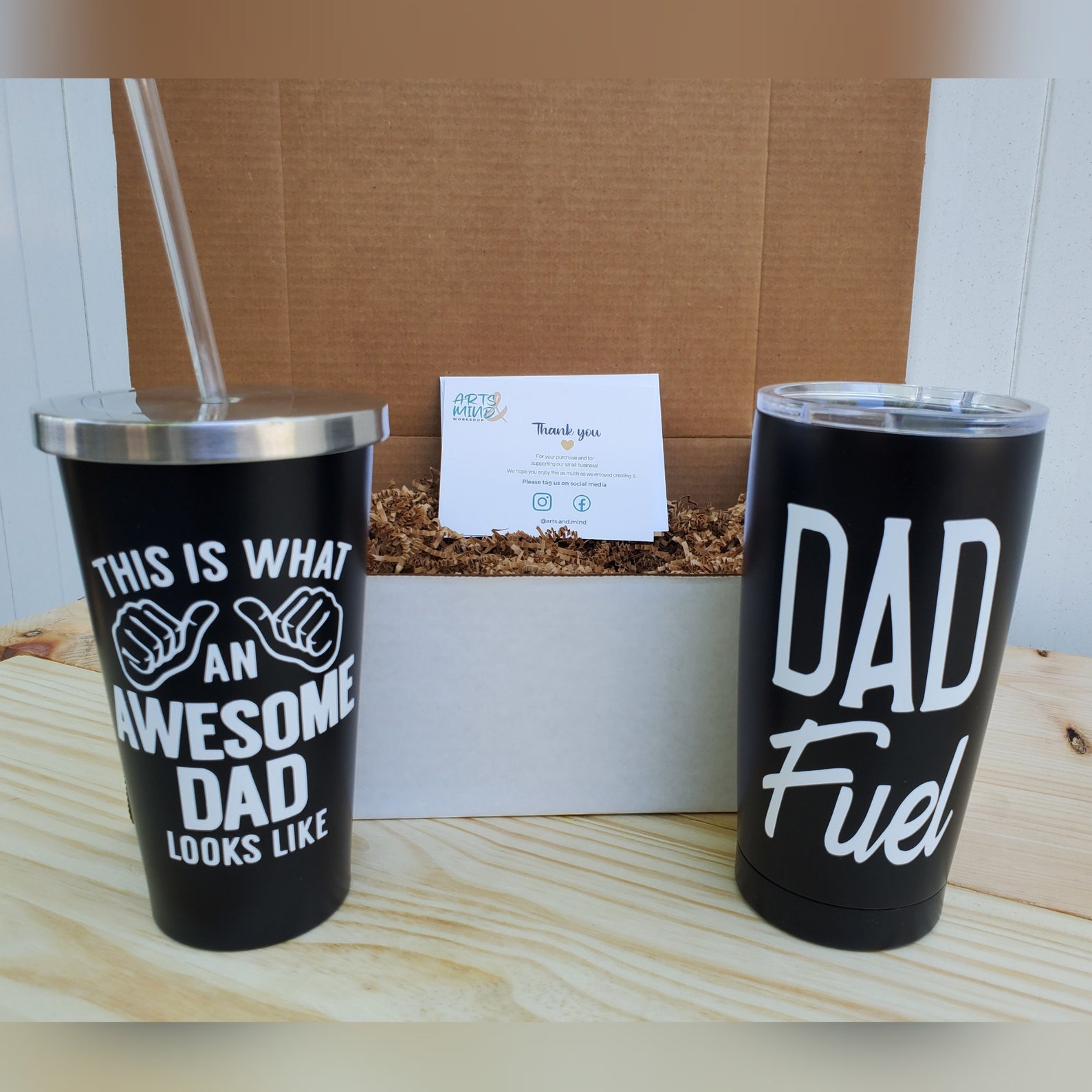 Personalized Father's Day Tumbler Set Gift for Dad Etsy