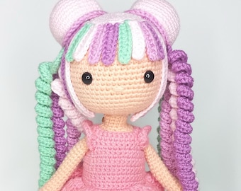 Crochet pattern doll,crochet doll amigurumi,unicorn doll, pattern,&#39;ELLA&#39; pdf amigurumi doll English, Brazilian Portuguese French