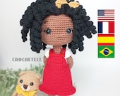 Crochet pattern doll Amigurumi doll Linda and Bear English,French,Spanish,Portuguese pdf pattern