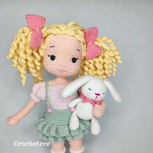 Crochet pattern doll Amigurumi doll Jenny and Bunny pdf English/Français/Espanol/Português image 6