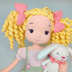Crochet pattern doll Amigurumi doll Jenny and Bunny pdf English/Français/Espanol/Português image 4