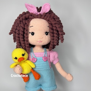 Crochet pattern doll Amigurumi doll MİA and Duckling English/Français/Português/Espanol Bild 2