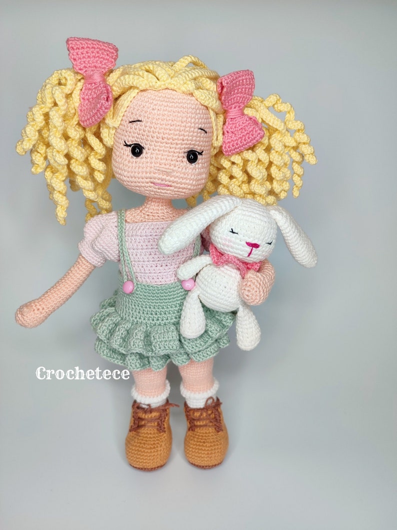 Crochet pattern doll Amigurumi doll Jenny and Bunny pdf English/Français/Espanol/Português image 6