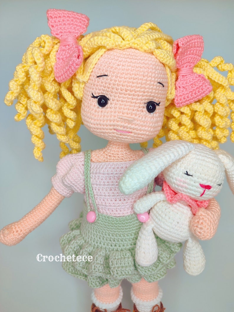 Crochet pattern doll Amigurumi doll Jenny and Bunny pdf English/Français/Espanol/Português image 4