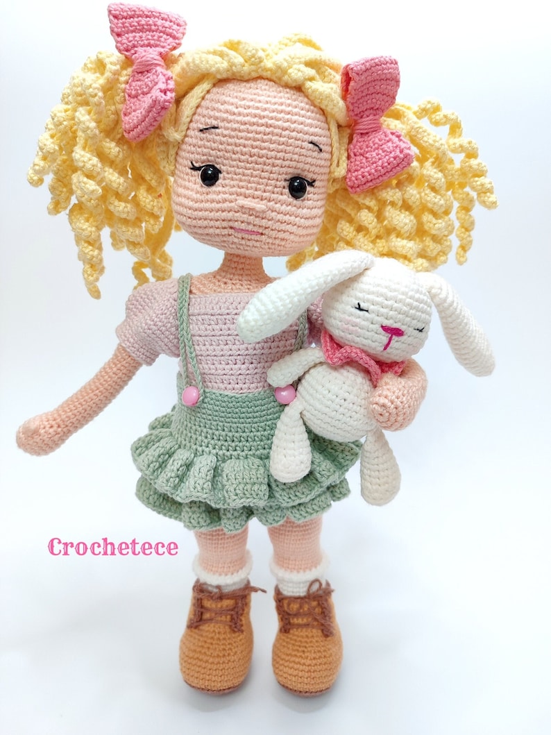 Patron au crochet poupée Amigurumi poupée Jenny et Bunny pdf English/Français/Espanol/Português image 2