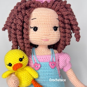 Crochet pattern doll Amigurumi doll MİA and Duckling English/Français/Português/Espanol image 4