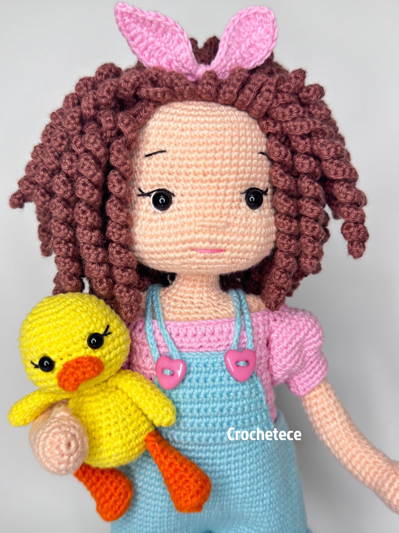 Crochet pattern doll Amigurumi doll MİA and Duckling English/Français/Português/Espanol Bild 4