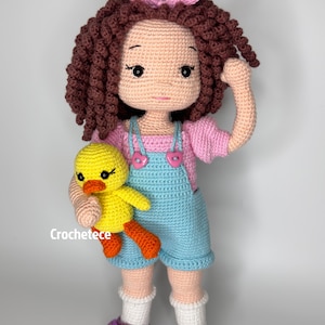 Crochet pattern doll Amigurumi doll MİA and Duckling English/Français/Português/Espanol image 5