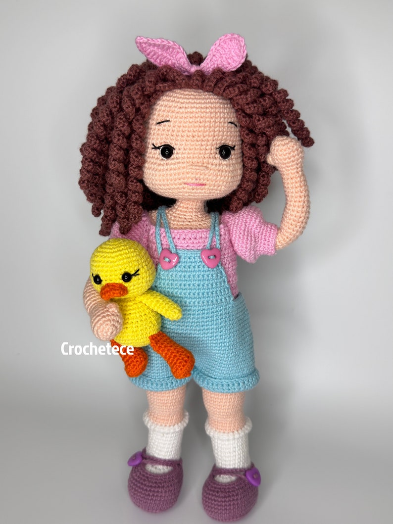 Crochet pattern doll Amigurumi doll MİA and Duckling English/Français/Português/Espanol Bild 5