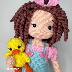 Crochet pattern doll Amigurumi doll MİA and Duckling English/Français/Português/Espanol image 3