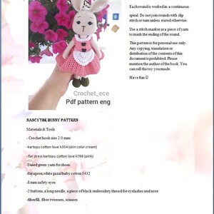 Bunny Crochet pattern Nancy pattern pdf / rabbit pattern / English / bunny pattern /Brazilian Portuguese,French, Spanish image 5