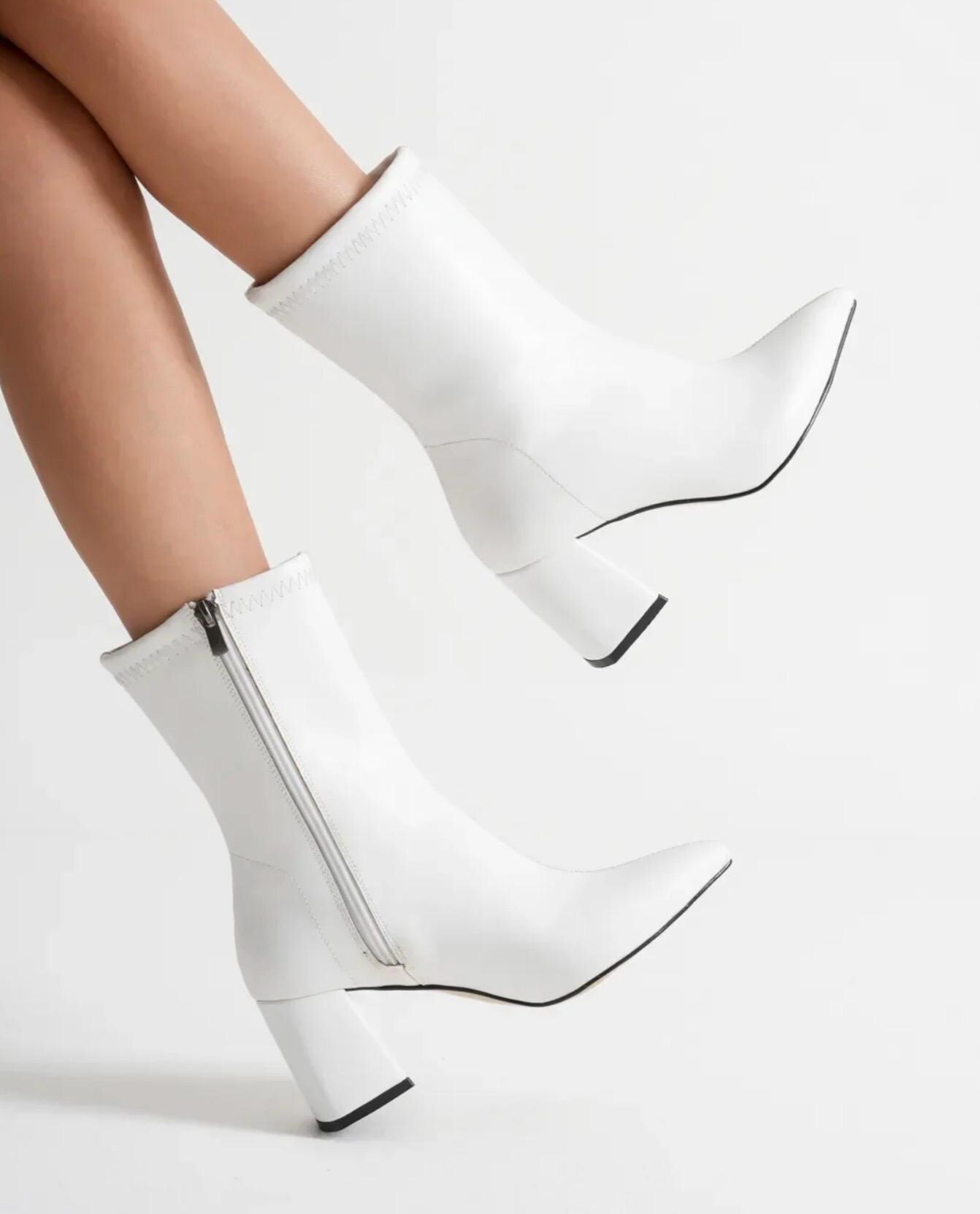 Flache Stiefeletten Stiefeletten Weiss 38 Damen Worker Boots In