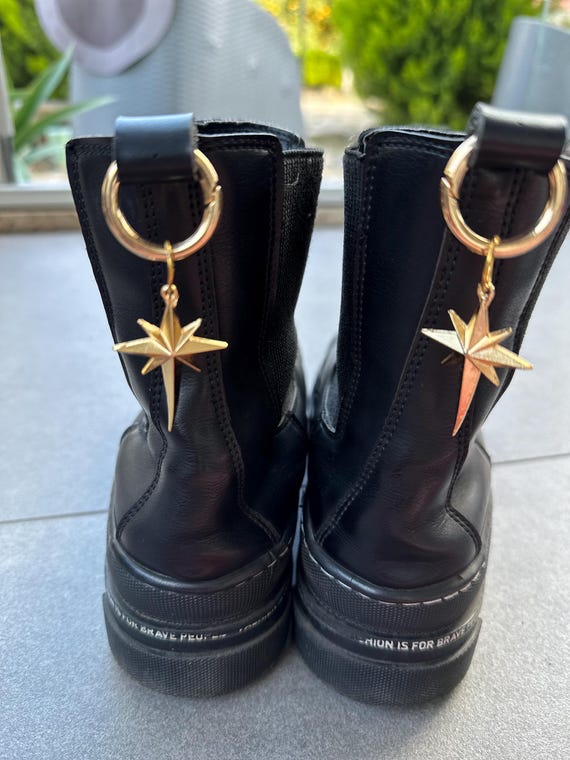 Gold Pole Star Boot Charms: Boot Accessories (Pair)